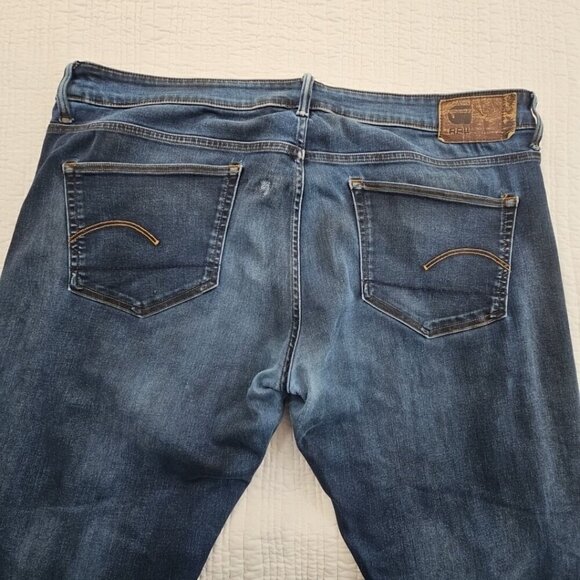 G-Star Raw Jeans 3301 Deconstructed Men's 42x36 Dark Wash Jeans Streetwear - Picture 3 of 15